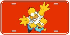 Homer and Bart Aluminum Car License Plate 6x12