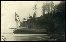 OR North Bend RARE RPPC 1909 SHIPWRECK of the MARCONI in Charlston Bay Simpson