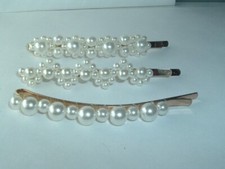 FAUX PEARL METAL BOBBY PINS HAIR PIN BARRETTES UP DO HAIR ACCESSORY