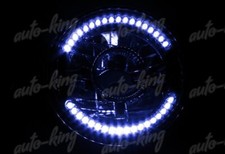 H6014 H6017 H6024 Round 7 Black Housing Blue Led Ring Projector Headlights