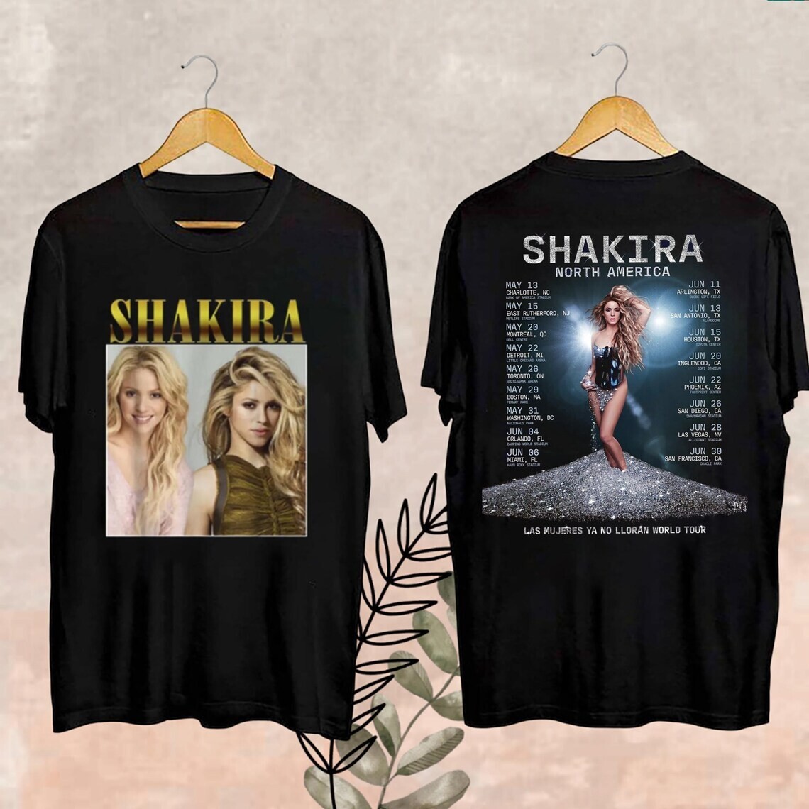 FRUIT OF THE LOOM / Shakira/TOUR2007/Tシャツ/S/コットン/BLK/プリント Shakira World Tour 2025 Merch, Shakira Shirt, Shakira Las Mujeres