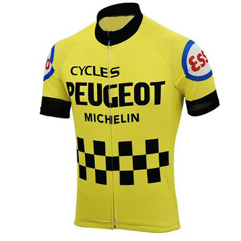 Michelin Peugeot Retro Team Mens Cycling Short Sleeves Jersey 