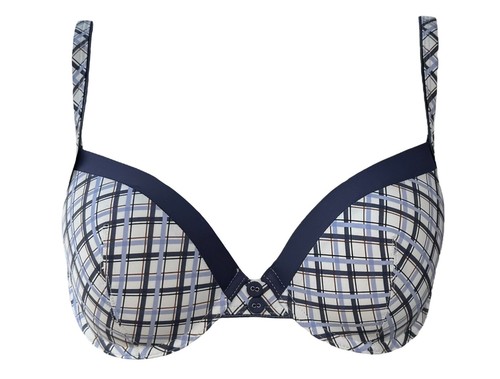 BeeDees gefütterter BH mit Bügel 03 WHPM 75C weiß blau NEU mit Etikett - 第 1/4 張圖片
