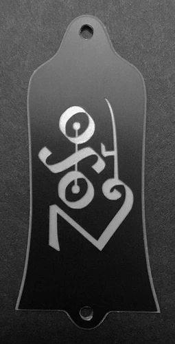 GUITAR TRUSS ROD COVER Engraved Etched Fit GIBSON - JIMMY PAGE ZOSO BLACK SILVER