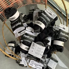 3 Pairs Feetures Ultra Light Cushion No Show Tab Socks（Thin）Black-White-Grey M L