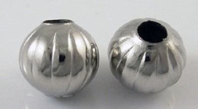 Set Di 100 Perline Rotonde Striees 5mm A Foro Env. 2mm Creazione Gioielli