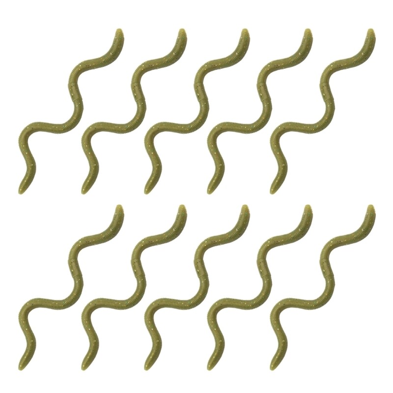 10Pcs Silicone Fishing Lures Fishing Grub Baits Bass Trout Fishing