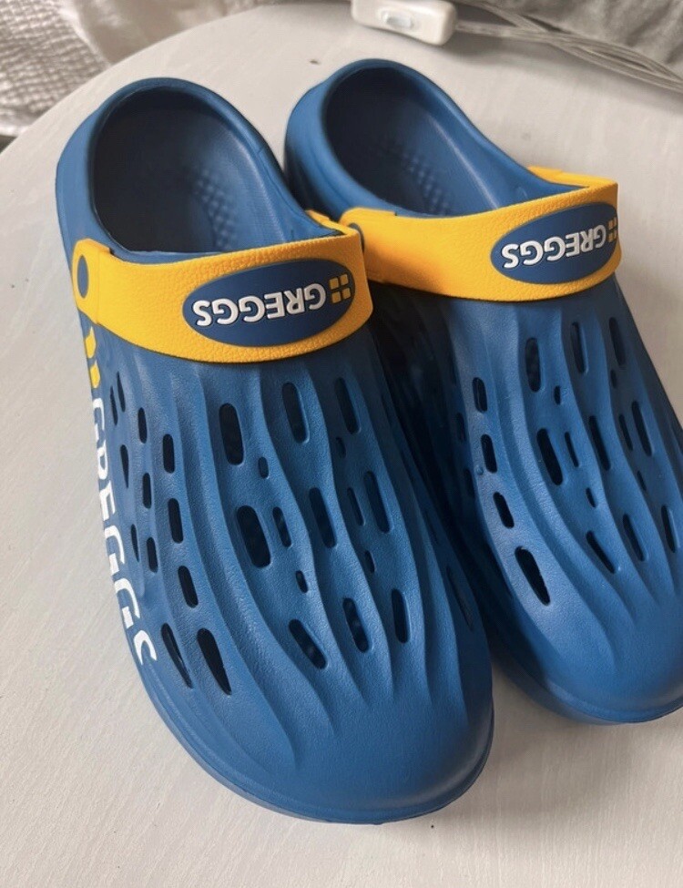 Greggs Primark UK Special Limited Edition Clogs Blue Crocs Sandal UK