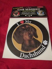 I Love My Dachshund Car Magnet Round Magnet Car Truck Fridge