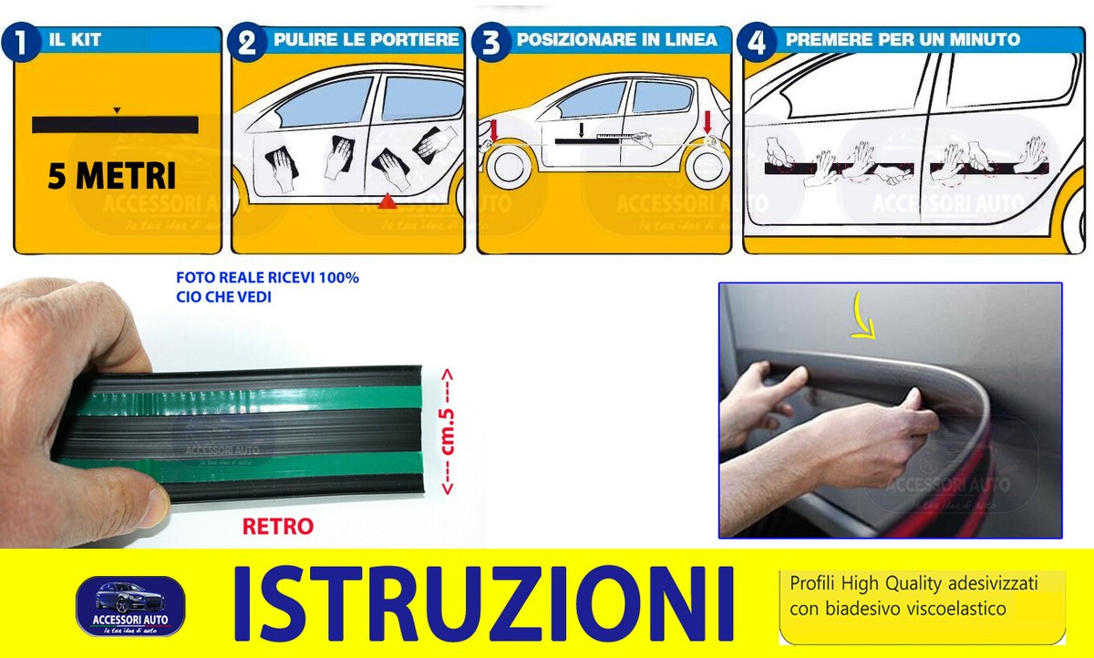 A 1076 KIT ADESIVI PROFILI LATERALI PANDA GT PER FIAT PANDA - DANY GRAPHIC & STICKERS - Foto 6