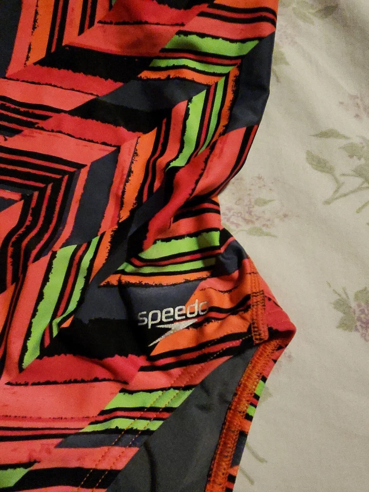 Traje de baño para mujer Speedo de una pieza rosa abstracto PowerFlex Eco talla 8/34 BONITO Foto 2 de 4