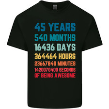 45th Birthday 45 Year Old Mens Cotton T-Shirt Tee Top