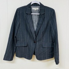 Tahari Arthur S Levine Blazer Jacket Womens Size 10 Single Button Gray