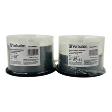 82 Discs Verbatim DVD-R 4.7GB 16X White Inkjet Printable Hub Printable