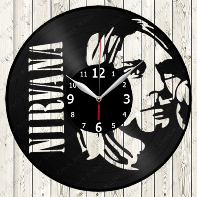 Nirvana Vinyl Record Wall Clock Decor Handmade 501