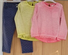 Girls Next Tye dye lace trim TShirts &Pumkin Patch Sparkly dot Jeans 2/3yrs
