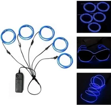 5M Battery Operated Flexible Neon LED Light Glow EL Wire String Party Strip Rope