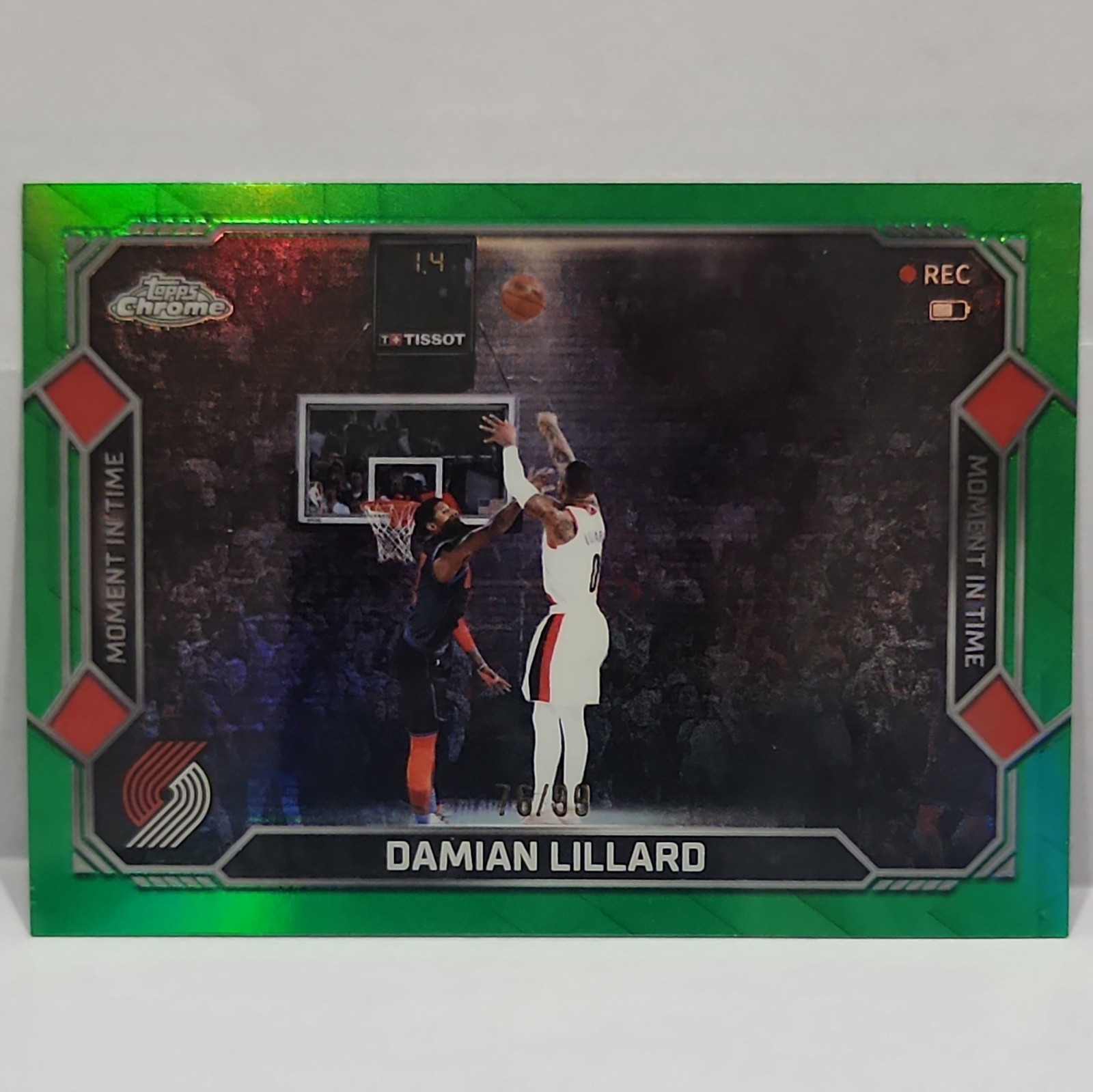 2025-26 Topps Chrome Update Damian Lillard Moment In Time GREEN#/99 SSP