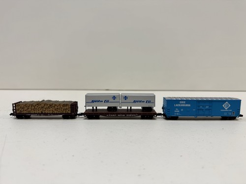 Atlas Spur N #33642 #37451 #38353 Box & Flat Cars NEU Open Box (X3) LOT | Zustand: New