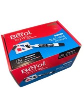 Berol Drywipe Marker For Whiteboards Bullet Tip Assorted Pack of 48 Bold BNIB 