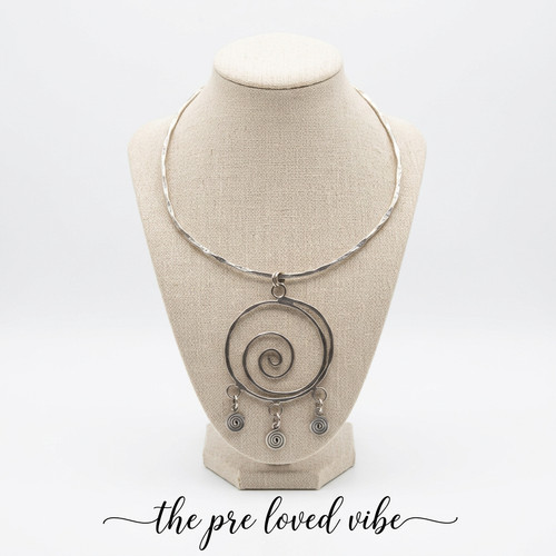 Handmade Boho Brutalist Metal Necklace