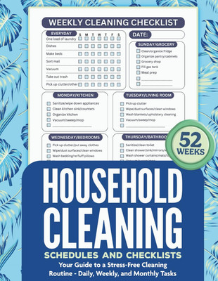 ''New Household Cleaning Schedules & Checklists Planner 52 Weeks Fast Shipping''  
