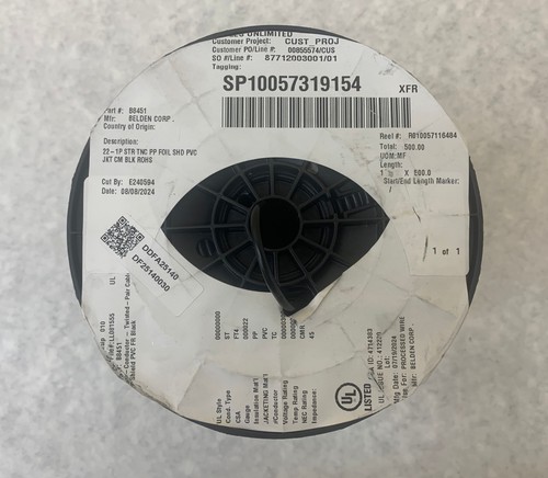Belden B8451 Multi-Conductor Shielded 22AWG Audio/Instrument Cable - 500ft - Picture 3 of 6