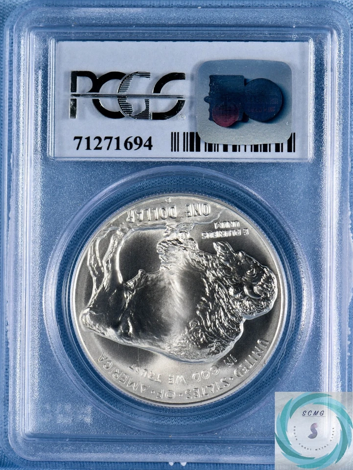 2001-D American Buffalo Commemorative Silver Dollar PCGS MS69 - #71271694 - Image 3 of 4