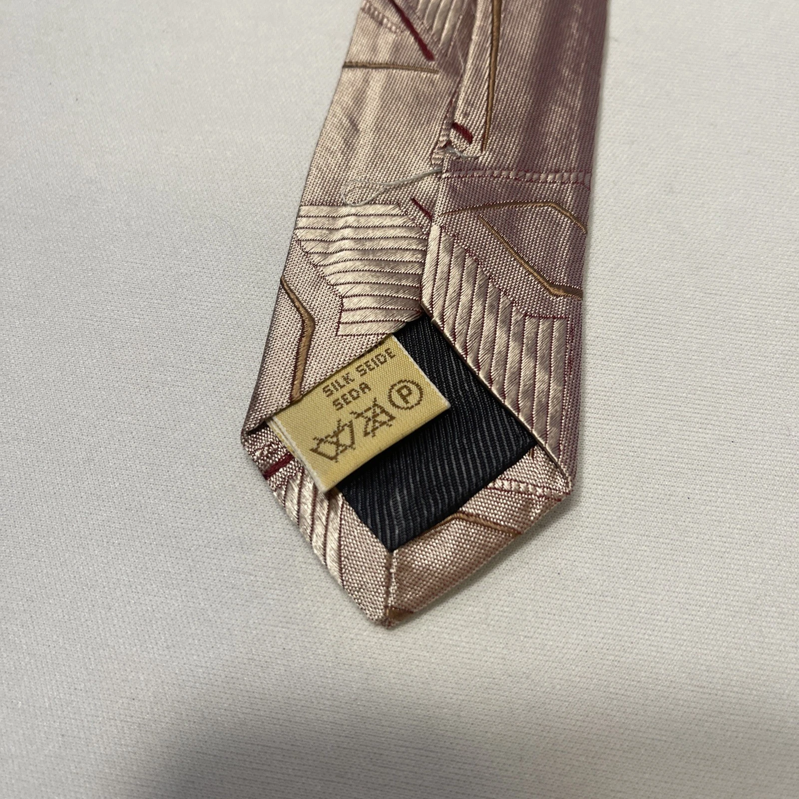 Bolgheri Mens Neck Tie Silk Geometric Italy 100% Silk - product detail image 7