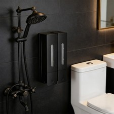Set Of 2 Contemporary Bathroom Soap Dispensers Wall Mount Smooth Press Pump