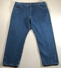 Wrangler Premium Men's Blue Jeans Relaxed Tapered Medium Wash 100 Cotton 44x30