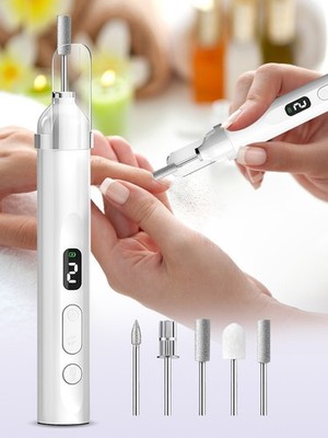 Cordless Electric Nail Drill File with UV Lamp USB Rechargeable Manicure Set