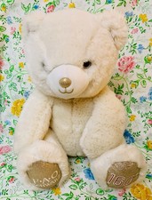 FAO Schwarz 160 Years of Toys Glitter Bear 12" Stuffed Animal White  Gold Plush