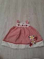 Vintage Gingham Lady Bug Dress Baby Girls 6 Months