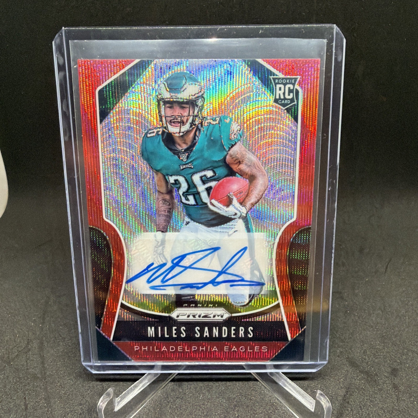 2019 Prizm Red Wave Miles Sanders #326 Auto /149 Rookie RC