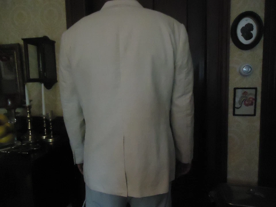 Casaco esportivo blazer novo sem etiquetas Club Room luxo masculino XXL mistura de linho natural  - Imagem 3 de 4