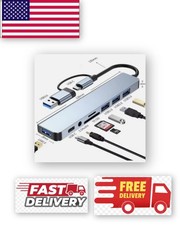 8 in 2 USB Type C HUB Docking Station with 3.5mm Audio Jack Adapter Micro SD