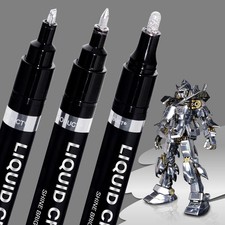 3PK Liquid Chrome Markers - Permanent Mirror Chrome Pens, Chrome Paint Pens for