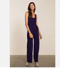 Tuta Mackenzie Nuda 100% Cashmere Prugna Viola Nuova con etichette M