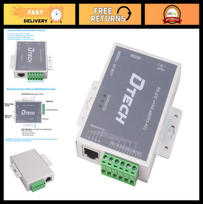 Bi-Directional RS232 to RS485 RS422 Serial Converter, Surge Protection, DB9 RJ45