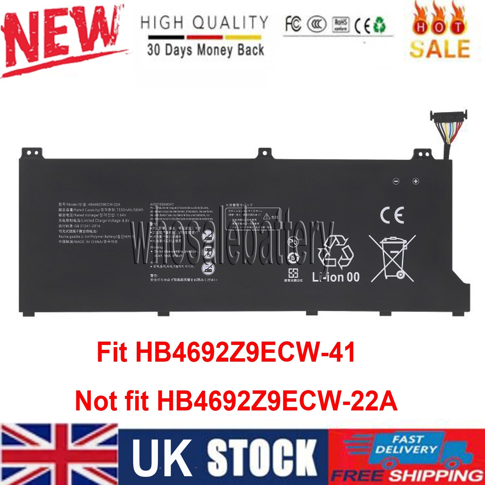 Replace HB4692Z9ECW-41 Battery For HUAWEI MateBook D 14 Honor Magicbook 14