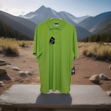PGA Tour Men's Short Sleeve Golf Polo Shirt Size XL Green Easy Care UPF 50 NWT