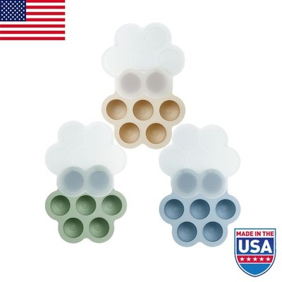 3 Pack Freezer Tray w/ Lids Silicone Storage Container (Blue/Green/Carnation)