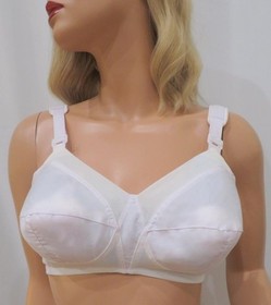 Vintage White Exquisite Form Bullet Pinup Bra Wireless & Pointy NWOT 42C