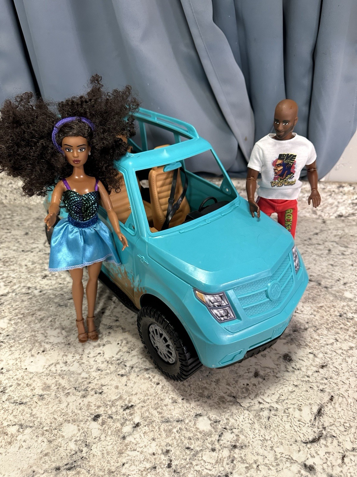 Barbie Mattel SUV Jeep Camping Fun 2016 Teal Off Road Muddin