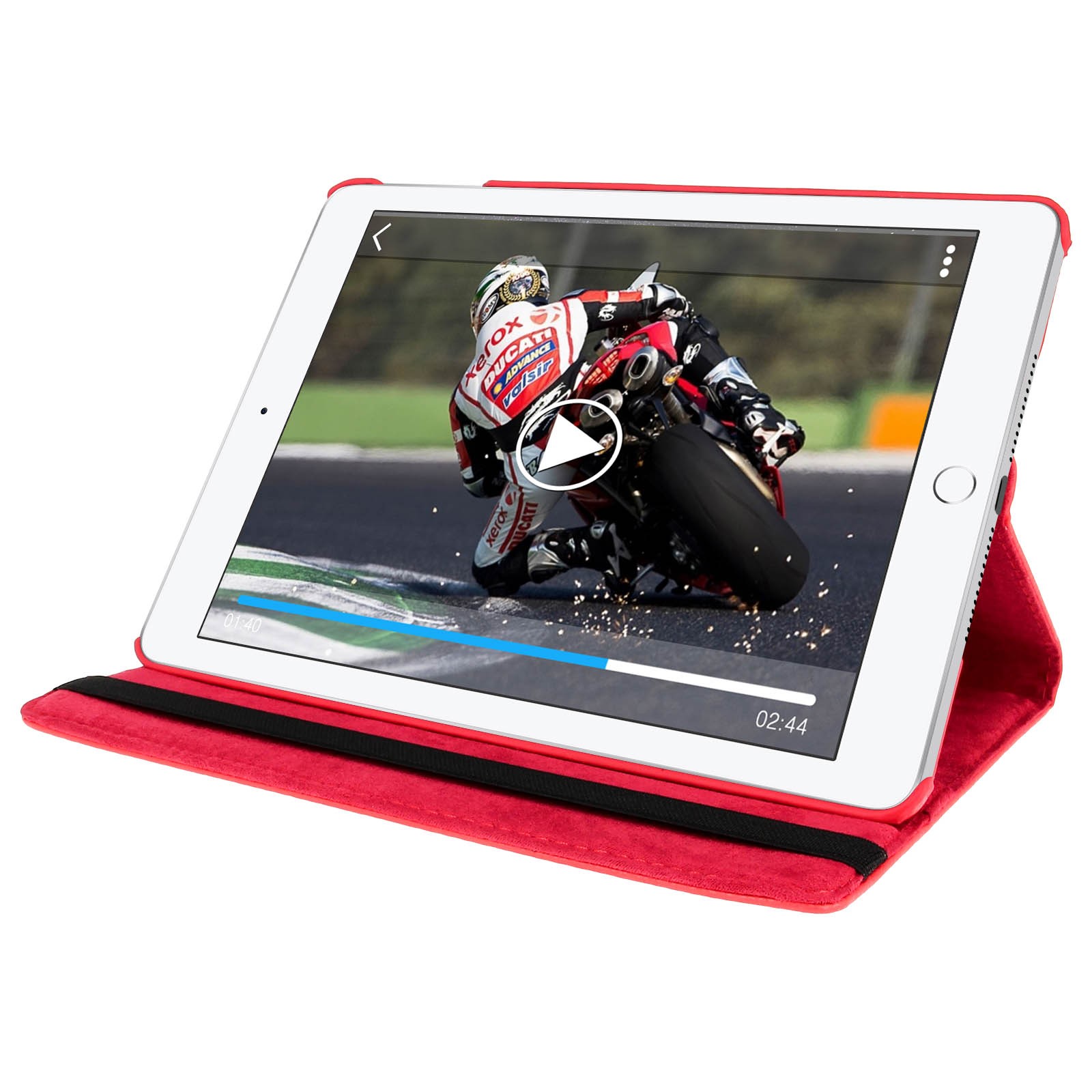 Housse iPad Air rotative 360 degrés multiposition rouge