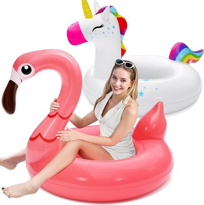SLOOSH 2-Pack Unicorn Flamingo Pool Floats - Inflatable Pool Floaties Swimming P