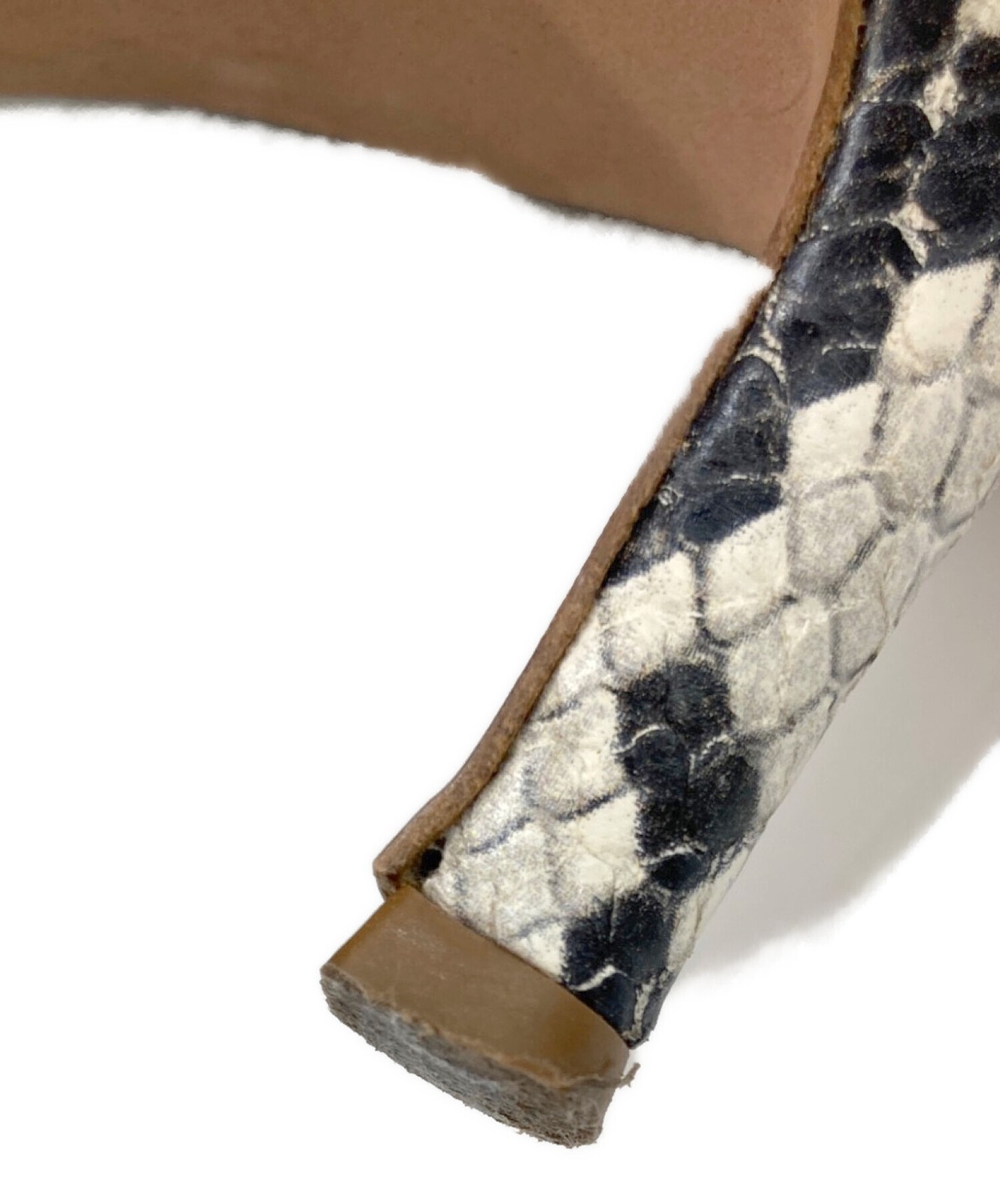 PELLICO Python print studded pumps/ ivory x black… - image 5