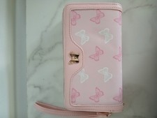 Pink & White Butterfly Print Zip Wristlet Wal...