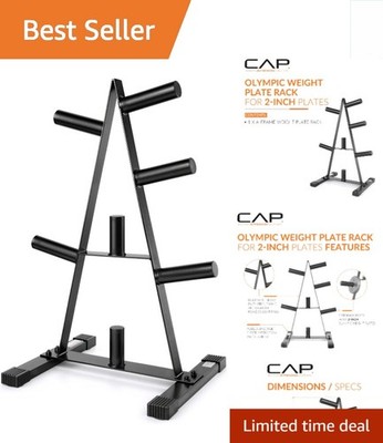 Heavy-Duty 2-Inch Olympic Plate Tree Rack - Space-Saving A-Frame Design
